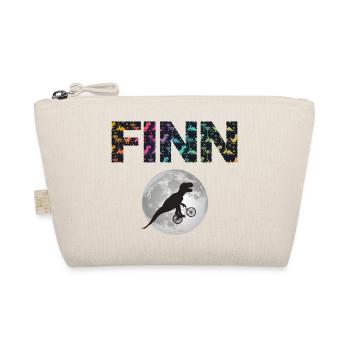 FINN - Schöner Jungen Name mit Dinosaurier - Bio-Täschchen - Natur - Vorne