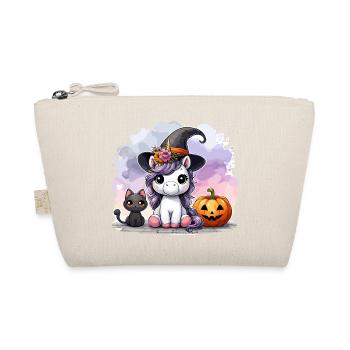 Halloween Licorne Sorcière Chapeau Chat Mignon Citrouille - Trousse biologique - nature - Devant