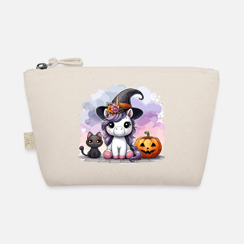 Halloween Unicorn Witch Hat Cat Cute Pumpkin Organic Pouch