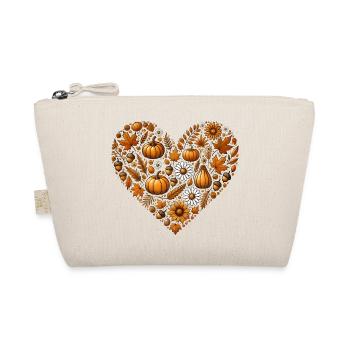 Heart, filled with pumpkins, leaves, nuts and flowers - Organic Pouch - nature - Front