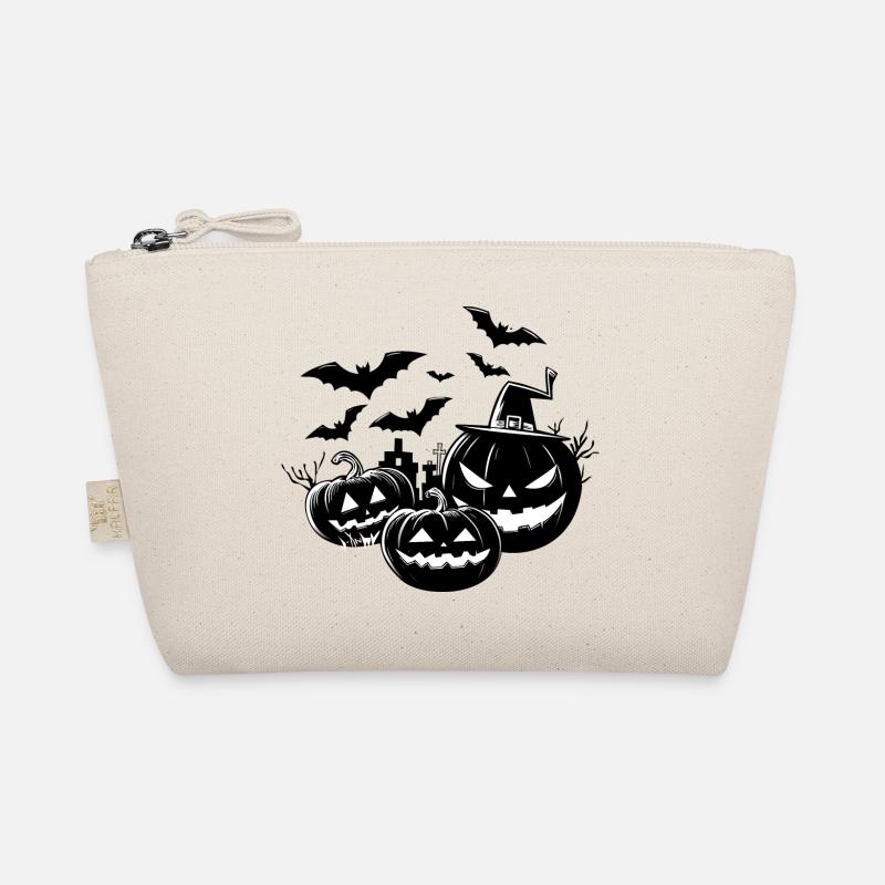 Halloween in Schwarz-Weiß - Bio-Täschchen - Natur