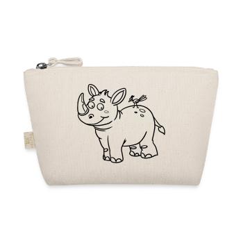 Rhino Kawaii coloring page hand-illustrated - Organic Pouch - nature - Front