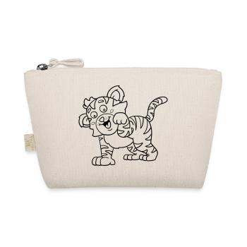 Tiger Kawaii coloring page hand-illustrated - Organic Pouch - nature - Front