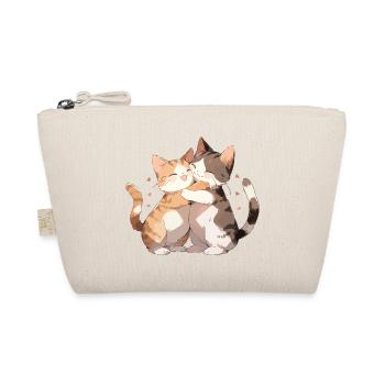Cats, Love, Hug, Cuddle, Heart, Cute, Cute - Organic Pouch - nature - Front