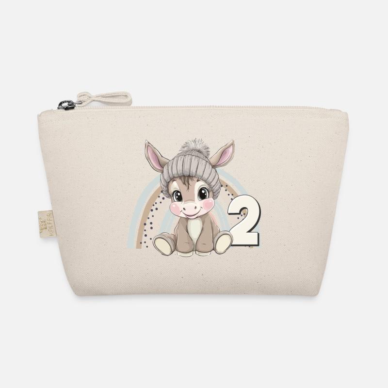 2ème anniversaire âne arc-en-ciel mignon mignon Trousse biologique