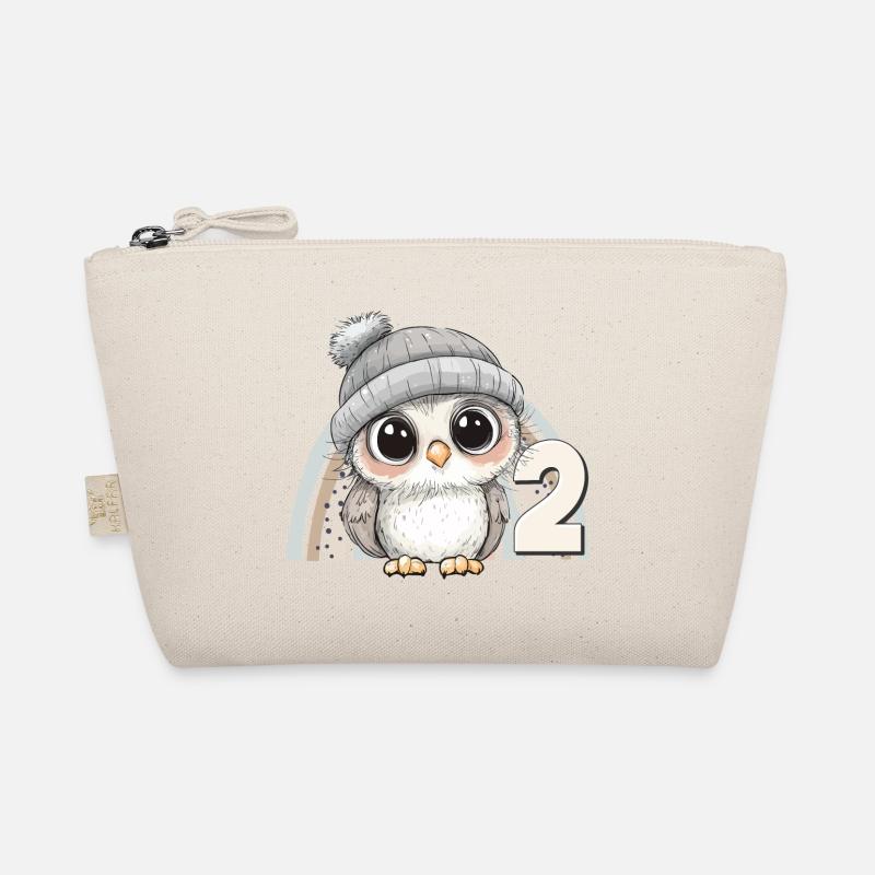 2. Geburtstag Eule Regenbogen Süß Niedlich Bio-Täschchen