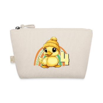 4th Birthday Duck Rainbow Cute Cute - Organic Pouch - nature - Front