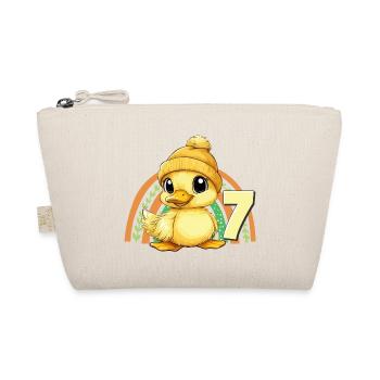 7th Birthday Duck Rainbow Cute Cute - Organic Pouch - nature - Front