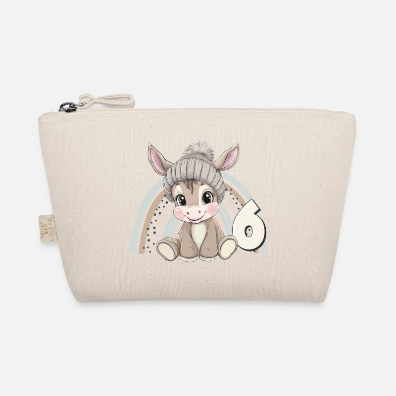 6th Birthday Donkey Rainbow Cute Cute Organic Pouch