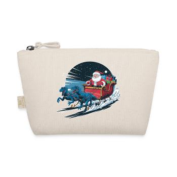 Santa Claus riding a sleigh - Organic Pouch - nature - Front
