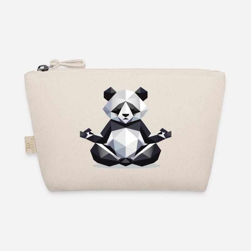 geometric panda bear in meditation Organic Pouch