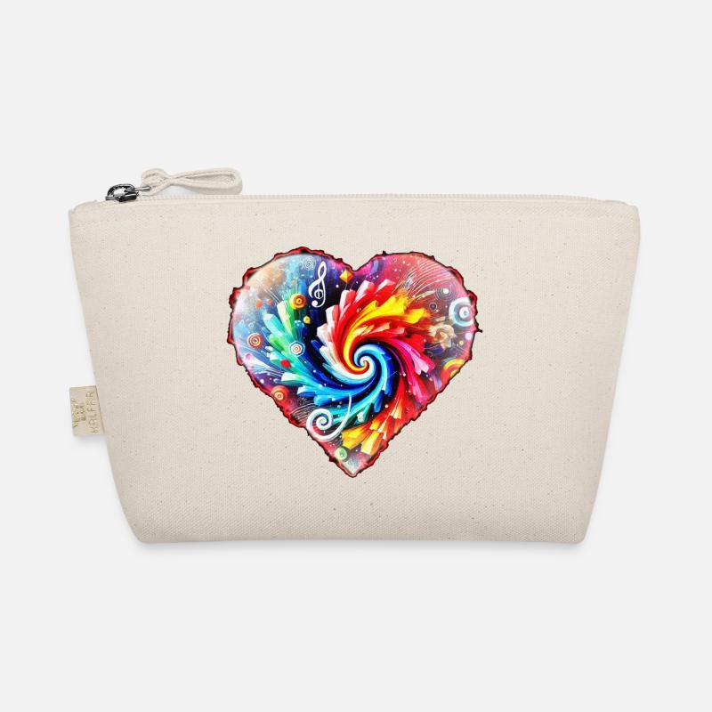 Psychedelic Rainbow Heart Organic Pouch