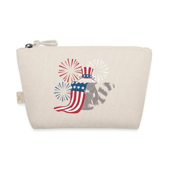 Patriotic Raccoon Fireworks - Organic Pouch - nature - Front