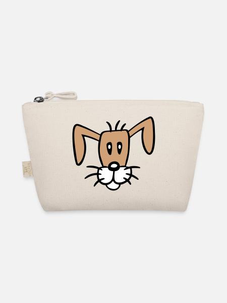 Dog Face Small Happy Puppy Pet - Organic Pouch - nature - Front