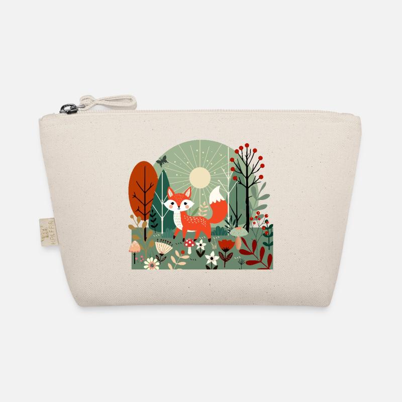Cheerful fox in sunny forest Organic Pouch