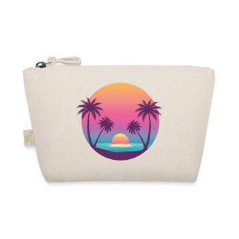 Sonnenuntergang am Strand Retro - Bio-Täschchen - Natur - Vorne