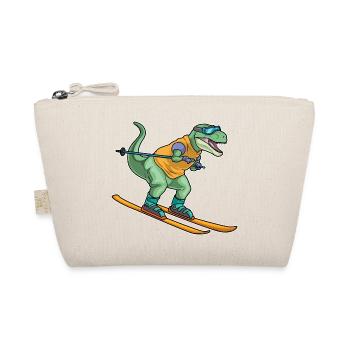 Tyrannosaurus Skifahrer Ski Wintersport - Bio-Täschchen - Natur - Vorne