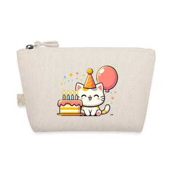 Cat Kid Celebrating Birthday - Bio-Täschchen - Natur - Vorne