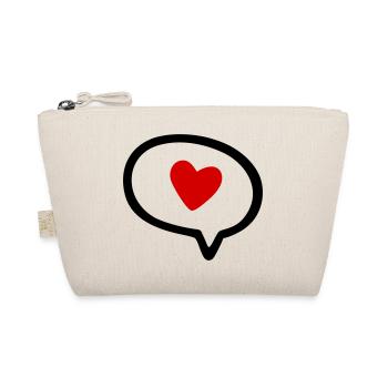 Speech bubble with heart - Organic Pouch - nature - Front