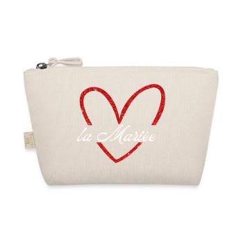 La mariée cœur rouge pailleté - Trousse biologique - nature - Devant