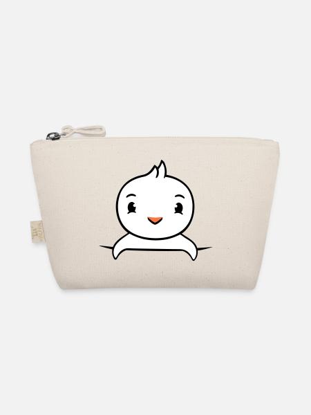 Ente Hemdtasche Tasche unterwegs hinter Zaun süß - Bio-Täschchen - Natur - Vorne