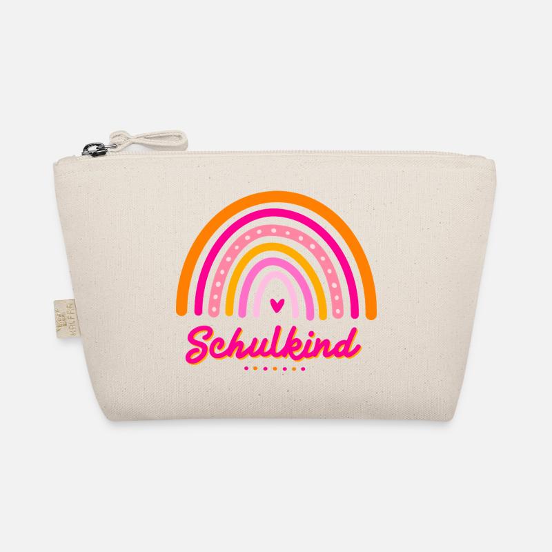Schulkind Retro-Regenbogen Einschulung Mädchen Bio-Täschchen