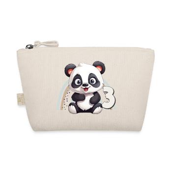 3rd Birthday Panda Bear Rainbow Cute Cute - Organic Pouch - nature - Front