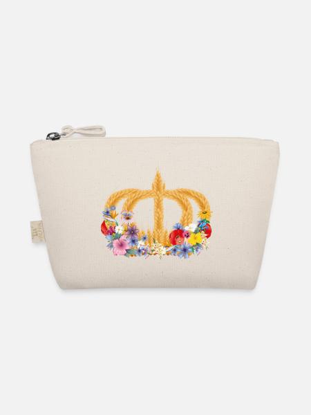 Crown of wheat with flowers – symbol of nature and harvest - Organic Pouch - nature - Front