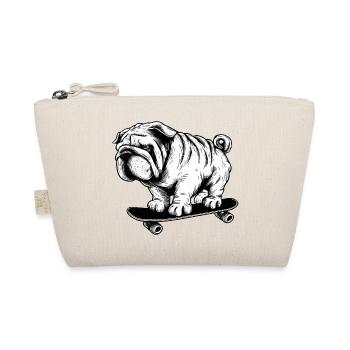 Mops Hund Skateboarder Street Art Zeichnung - Bio-Täschchen - Natur - Vorne