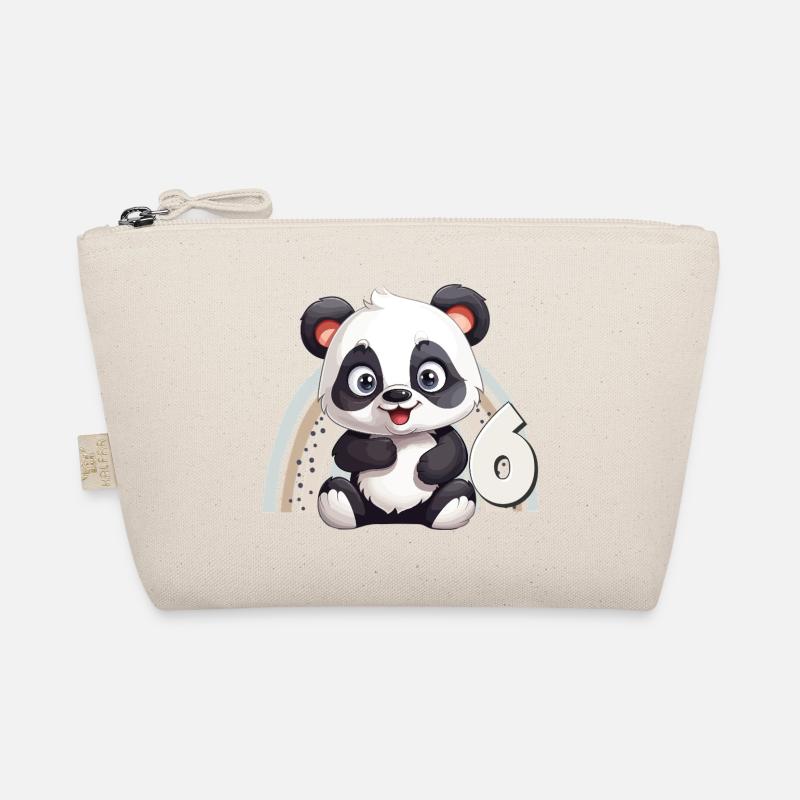 6. Geburtstag Panda Bär Regenbogen Süß Niedlich Bio-Täschchen