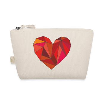 Geometric heart in a warm colour mix - Organic Pouch - nature - Front
