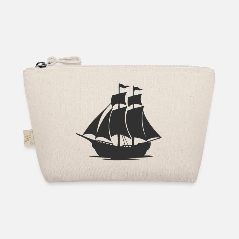 Mysterious Sailing Ship Silhouette Organic Pouch