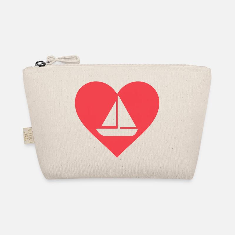 Herz mit Segelboot Design Bio-Täschchen