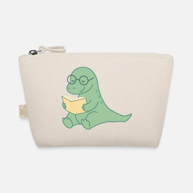 Lese Dino mit Brille – süßer Bücherfreund Bio-Täschchen
