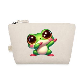 Cute Frog Dab Dance Gamer Chibi Cartoon Kawaii - Organic Pouch - nature - Front
