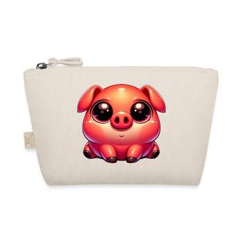 Cute Kawaii Piggy Cozy Farm - Organic Pouch - nature - Front
