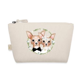 Chihuahua bride and groom in romantic wedding look - Organic Pouch - nature - Front