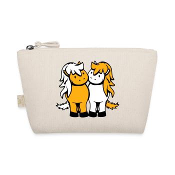 2 Horses Man Woman Lovers Friends Love Team - Organic Pouch - nature - Front