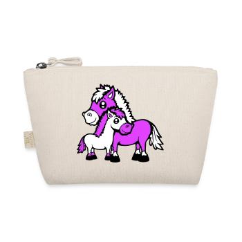 2 Mignon Chevaux Enfant Famille Maman Papa Maman Père - Trousse biologique - nature - Devant