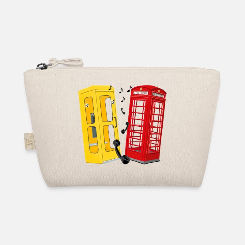 Vintage englische und deutsche Telefonzelle - Bio-Täschchen - Natur