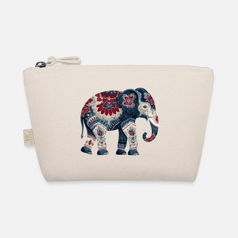 Indigo Blue Elephant Organic Pouch