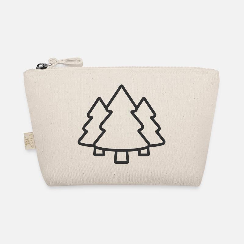 Fichte Nadelbaum Wald Linie Symbol Bio-Täschchen