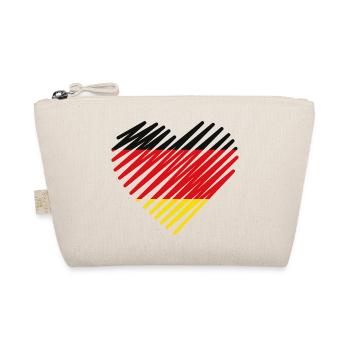Abstract German Flag Heart Design - Organic Pouch - nature - Front