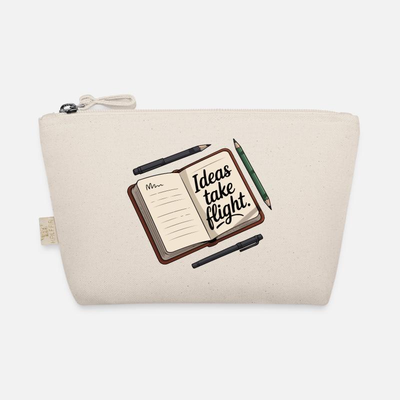 Inspirational Flight Idea Journal Design Organic Pouch