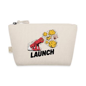 Comic Dinosaur Cannon Explosion Design - Organic Pouch - nature - Front