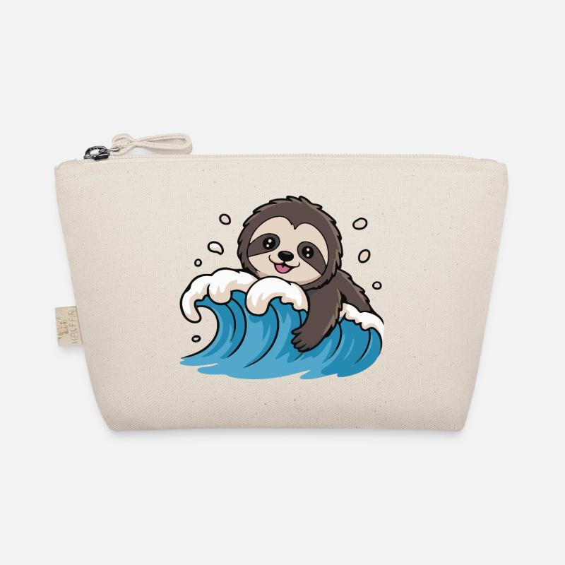Sloth Surf on Ocean Wave Organic Pouch