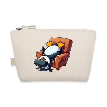 Lustiger Pinguin VR Gaming Zocker Nerd Sessel - Bio-Täschchen - Natur - Vorne
