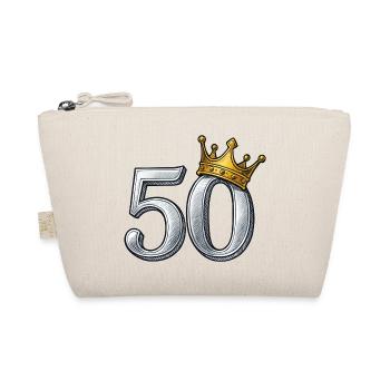 50. Geburtstag Gold Krone Geschenkidee - Bio-Täschchen - Natur - Vorne