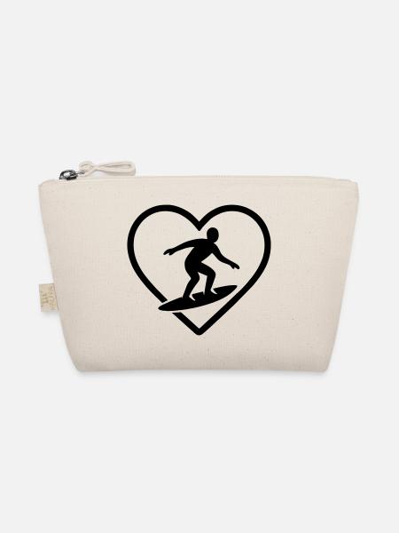 Surfing Heart - Organic Pouch - nature - Front