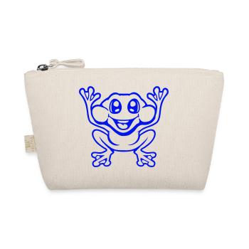 Frog Toad Laughs Funny Jumping Happy Comic - Organic Pouch - nature - Front